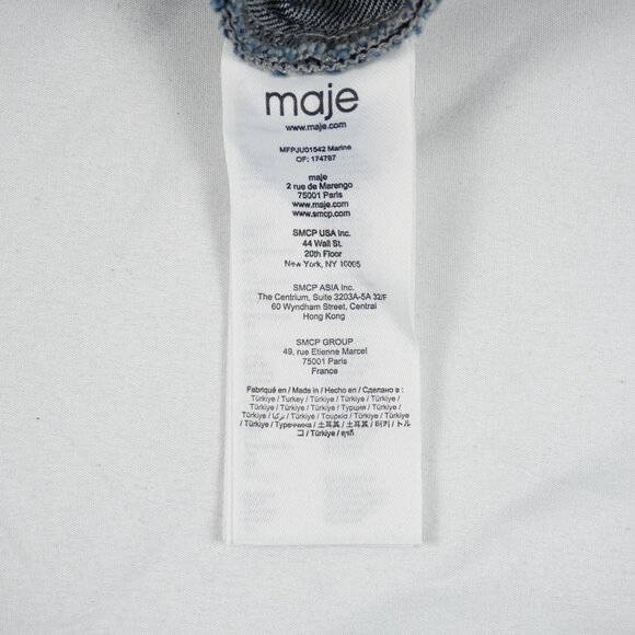 Maje Short Denim Pleated Skirt with Lining in Marine Blue Size 36 (NWT) - Picture 12 of 13